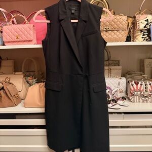 J Crew Knee Length Sleeveless Black Blazer Dress